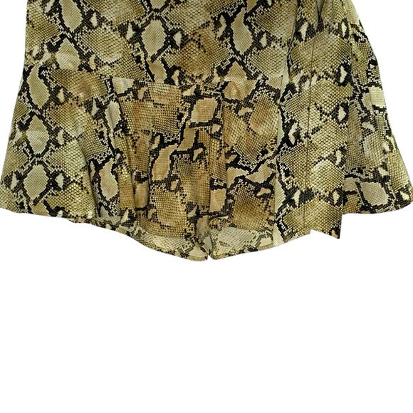 Zara M Womens Reptile Print Flare Skater Skort Side Tie Snake Python - Picture 5 of 11